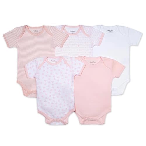 Burt's Bees Baby Unisex Baby Bodysuits, 5-pack Short & Long Sleeve One-pieces, 100% Organic Cotton Bodysuit