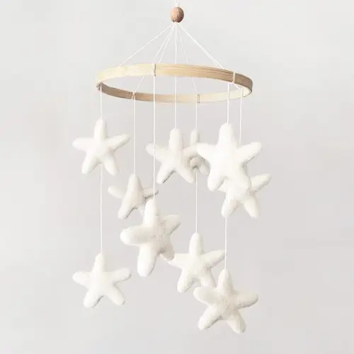 Baby Mobile for Crib - Boho Crib Mobile - Felt Star Mobile - Gender Neutral Baby Mobile - Boho Nursery Decor - Crib Mobile for Girls, Boys - Mobile for Bassinet, Pack N Play - Star