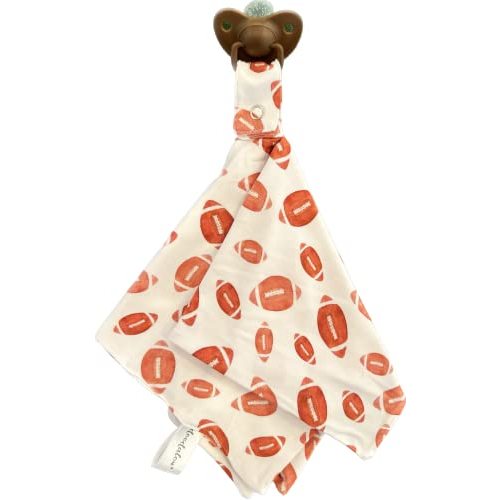 Doodalou Bamboo Viscose Baby Blanket with Pacifier Clip (Game Day)