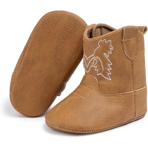 Meckior Baby Girls Cowboy Tassel Boots Side Zipper Moccasins Soft Bottom Non-Slip Toddler Shoe