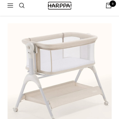 HARPPA Cuddly Sway | 3-in-1 Rocking Baby Bassinet & Bedside Sleeper for Newborns with Mattress for Reflux | Attaches to Bed, Adjustable Heights, Non-Toxic & CPSC Certified | Sturdy Frame, Portable Wheels, Tool-Free Setup, Gentle Rocking | Perfect for Newb