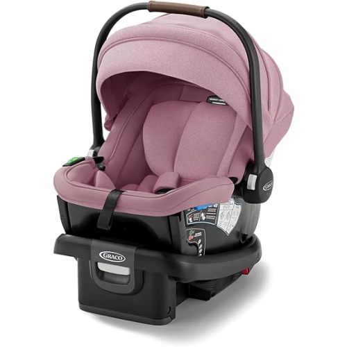 Graco Gomax Infant Car Seat, Orchid Haze, Lightweight, Reclining Rear Facing Car Seat Installs Without a Base