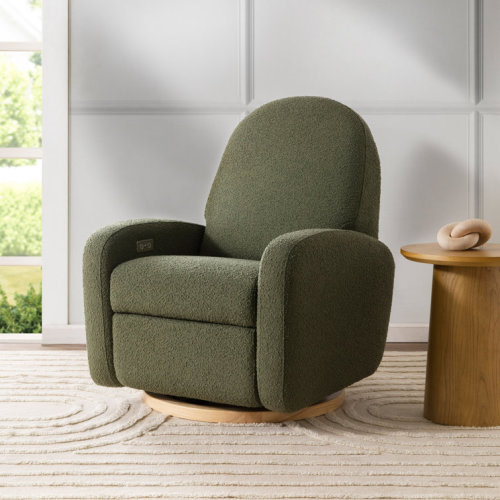 Nami Electronic Recliner and Swivel Glider Recliner in Shearling with USB port