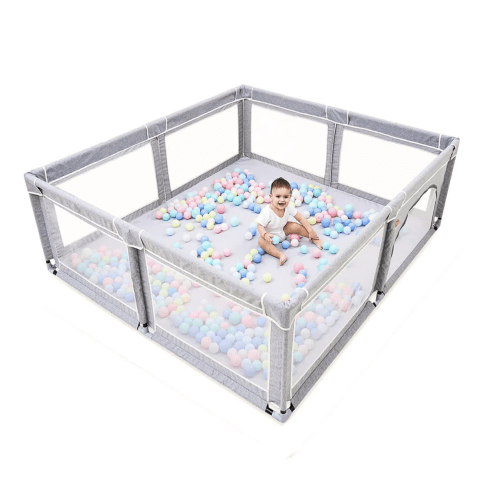 70" x 60" Baby Playpen for Toddler - LIGHT GREY