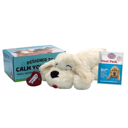Original Snuggle Puppy Toys - Heartbeat Puppy for Dogs - Pet Anxiety Relief and Calming Aid - Comfort Dog Toys for Behavioral Training in Golden