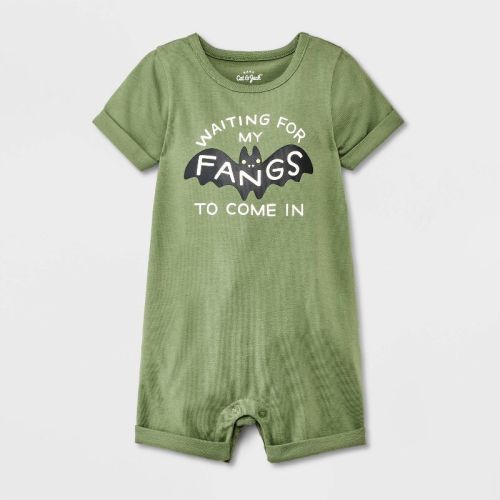 Baby Bat Graphic Romper - Cat & Jack™ Green Newborn
