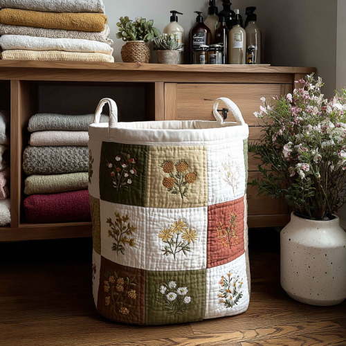 Petal Prism Quilted Laundry Basket