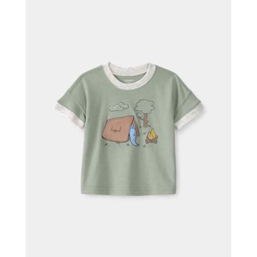 Baby Boy Camping Dinosaur Graphic Tee - Green | Carter's