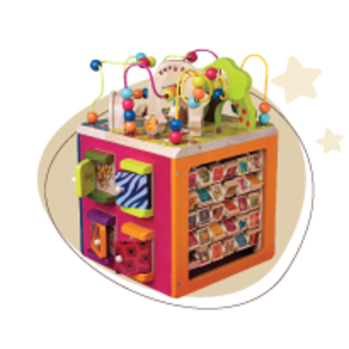 Zany Zoo | Wooden Activity Cube | B. toys