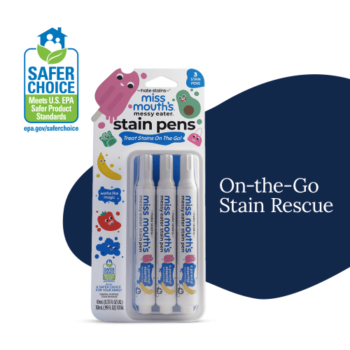 Miss Mouth's Messy Eater Stain Treater Pens for Baby & Kids, 3 Pack, Newborn & Baby Essentials, Stain Remover for Food, Grease, Coffee & More, Gentle on Laundry, Fabric & Underwear
