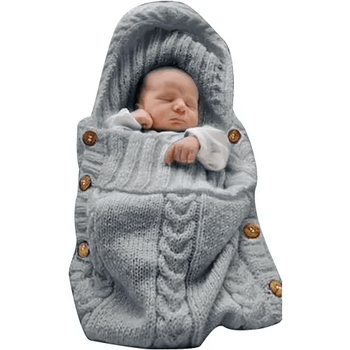 XMWEALTHY Newborn Baby Wrap Swaddle Blanket Knit Sleeping Bag Receiving Blankets Stroller Wrap for Baby(Dark Gray) (0-6 Month)