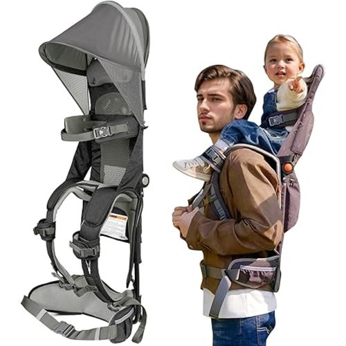 WIPHA Hiking Backpack Carrier,Lightweight Toddler Shoulder Carrier with Sun Shade, Saddle Toddler Backpack Carrier for Kids 6 Months to 4 Years Old