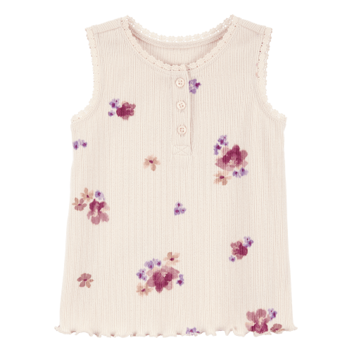 Baby Rib Floral Print Tank Top - Ivory - OshKosh | Carter's