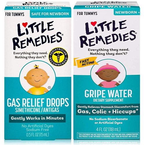 Little Remedies Gripe Water 4 oz and Gas Relief Drops 0.5 oz Pack, Safe for Newborns - 4 Fl Oz (Pack of 1) - w/ Gas Relief Drops