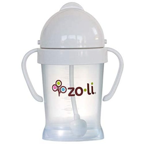 ZoLi BOT weighted straw sippy cup | Ash Grey, 6 oz, BPA free, Baby’s first straw cup, Toddler cup