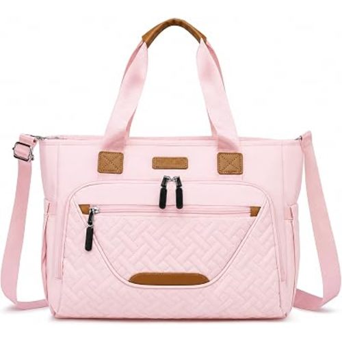 FHELAD Diaper Bag Tote for Women, Baby Diaper Bag 16L (Pink)