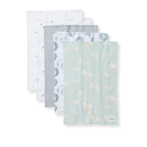 Hello Moon Organic Cotton Burp Cloths 5 Pack