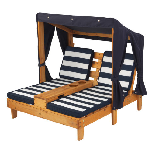 KidKraft Kids' Wooden Outdoor Double Chaise Lounger with Cup Holders "& Reviews" | Wayfair