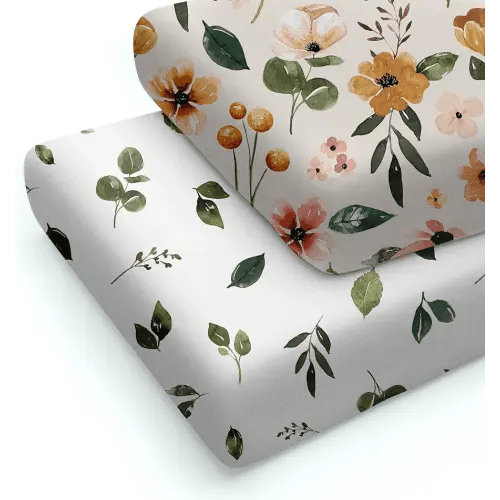Crib Sheets Set - Premium Soft Cotton Blend Fitted Baby Crib Sheet- 2 Pack- Crib Bed Mattress & Toddler Bed Sheet by Max&So
