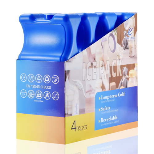 Rev. Lang Cold Ice Pack Contoured Wave Cooler for Breast Milk Bottle Bags (8.3*3.9*2inch, Set of 4 Pcs)