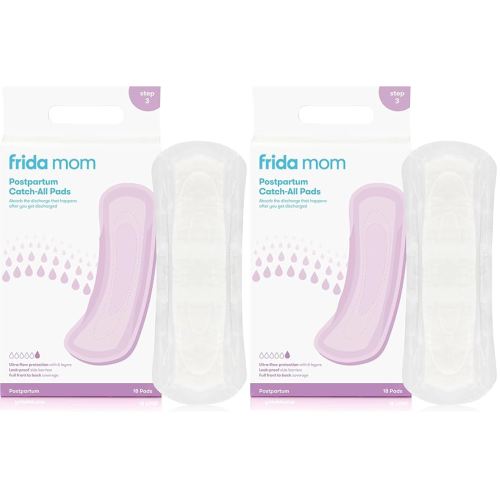 Frida Mom Postpartum Pads, Leak Proof Feminine Care Maxi Pads, 6 Layers of Protection for Maximum Absorbency (18ct) (Pack of 2)