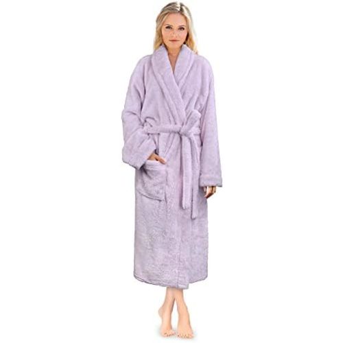 PAVILIA Premium Womens Plush Soft Robe Fluffy, Warm, Fleece Sherpa Shaggy Bathrobe
