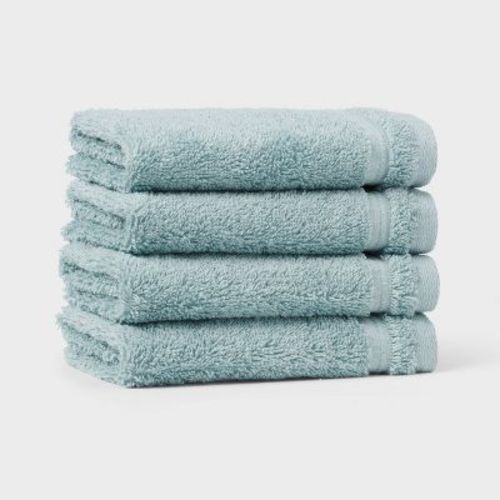 4pk Total Fresh Antimicrobial Washcloth Set Aqua - Threshold™