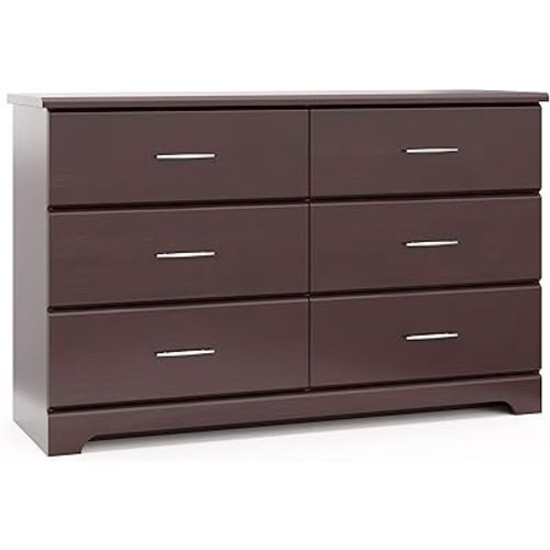 Storkcraft Brookside 6-Drawer Dresser (Espresso) – GREENGUARD Gold Certified, Nursery & Kids Storage, Nursery Essentials, Kids Room Storage, Durable Bedroom Dresser