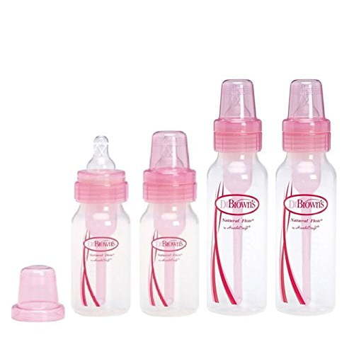 Dr. Browns Pink Bottles 4 Pack (2 - 8 oz bottles) and (2 - 4 oz bottles)