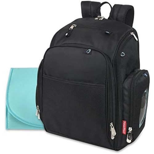 Fisher-Price Large Multi-Pocket Multifunction Kaden Baby Diaper Bag Backpack for Infant Boys & Girls (Black)