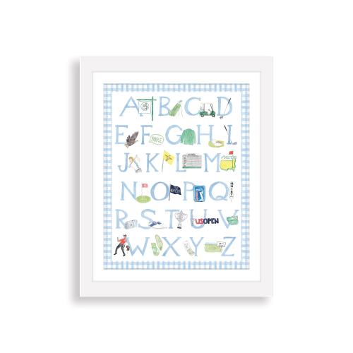 8x10 Golf Alphabet Watercolor Nursery Wall Art