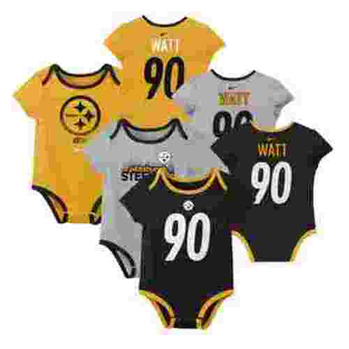 Newborn & Infant Nike T.J. Watt Pittsburgh Steelers Name & Number 3-Pack Bodysuit Set