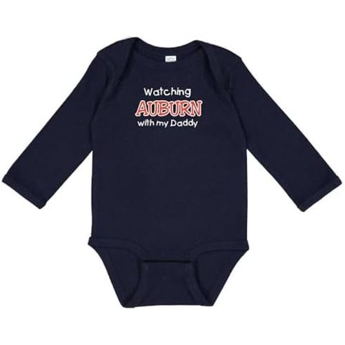 Campus Originals Watching Auburn with my Daddy Baby Bodysuit Outfit - Navy