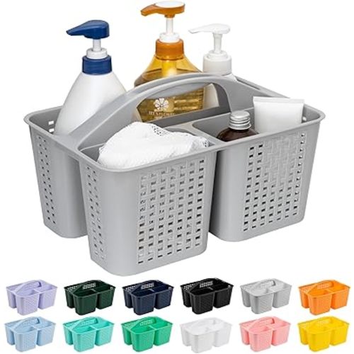 Tiawudi Portable Shower Caddy, Caddy Organizer with Handle, Plastic Shower Basket Hold Soap, Shampoo, Hair Supplies and Beauty Products, Cleaning Supplies Organizer for Home, Dorm, Shelf and Cabinet