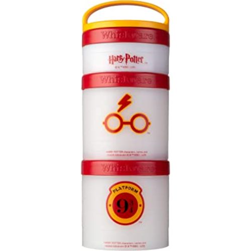 Whiskware Containers for Toddlers and Kids 3 Stackable Snack Cups for School and Travel, 1/3 cup+1 cup+1 cup, Harry Potter Glasses