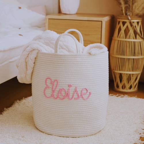 Custom Baby Basket, Laundry Basket, Personalized Christmas Gift, Pet Toy Basket, Custom Baby Shower Gifts, Gift for Kids, Dog Toy Basket