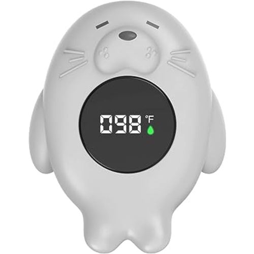 Amazon.com: Baby Bath Thermometer Safety, Auto ON/Off Waterproof Bathtub Thermometer with Temperature Warning, Rubber Sea Otter Pool Floating Toy for Infant Toddler Bathing : Baby