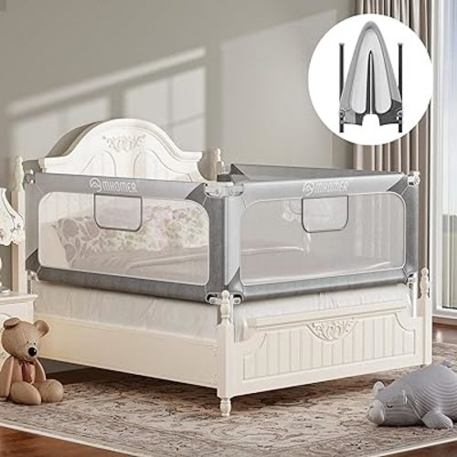 MHOMER Bed Rail for Toddlers, 2 Minutes Quick Assembly Foldable Bed Rails for Queen, King, Full, Twin Size Bed, Bed Rail Guard with Steady U-Shape Base for Toddlers, Baby, Kids (1 Piece, 78.7")