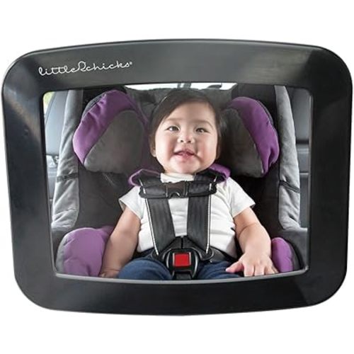 Adjustable Wide Angle Backseat Car Mirror - Baby Carseat Mirror for Rear Facing Car Seat - 360 Swivel Crystal Clear Optimal View - Easy Monitoring for Newborns, Infants and Toddlers