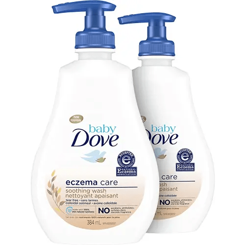 Baby Dove Soothing Baby Body Wash Eczema Care 2 Count To Soothe Delicate Baby Skin No Artificial Perfume or Color, Paraben Free, Phthalate Free 13 oz