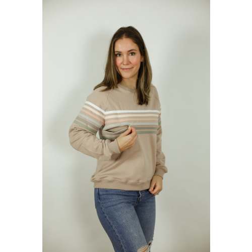 Six Stripe Invisible Zip Breastfeeding Sweatshirt