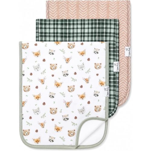 Copper Pearl Premium Baby Burp Cloths - 3-Pack Large Cotton Burp Cloths, Extra Soft Spit Up Rags with 3 Absorbent Layers, Perfect for Baby Boy and Baby Girl Gifts