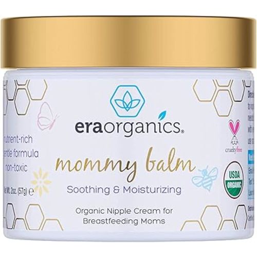 Era Organics Soothing Nipple Butter Breastfeeding Cream - USDA Organic Baby Friendly Balm to Calm and Moisturize Chapped, Sensitive Skin