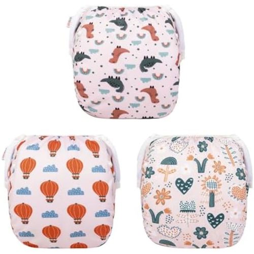 ALVABABY Swim Diaper Reusable Washable Adjustable Swim Diapers for Toddler Baby Boy Girl Swimming Lessons 2T 3T(0-36 months)