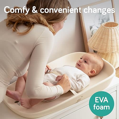 Baby Uma Wipeable Changing Pad - 100% Waterproof Baby Changing Pad for Dresser, Comfortable EVA Foam, 27″ x 17.5″