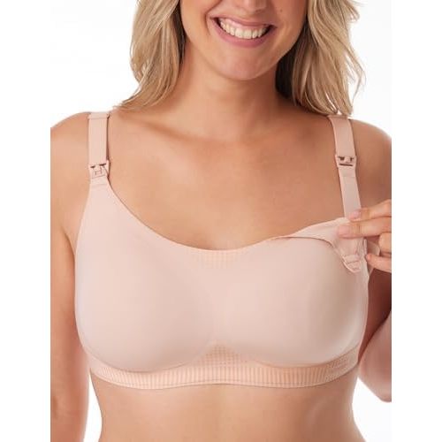 Momcozy Nursing Bras for Breastfeeding, Seamless Ultra Comfort Maternity Bra with Performax™ Technology U Neck Pregnancy Bra