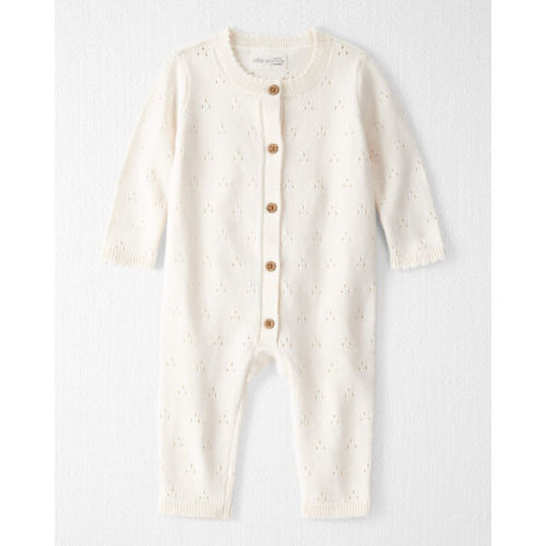 Baby Girl Organic Cotton Sweater Knit Pointelle Jumpsuit - Little Planet | Carter's
