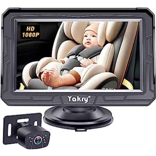 Yakry Baby Car Camera Backseat - HD 1080P Rear Facing Car Baby Monitor with Camera 360° Rotation Adjustable Car Seat Camera 150° Wide View 3 Mins Easy Installation Y60