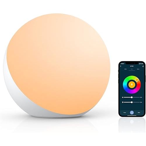 Hifree Smart Table Lamp, Dimmable Desk Lamp with App/Voice Control, LED RGB Color Changing Touch Lamp, Night Light for Bedroom Compatible with Alexa