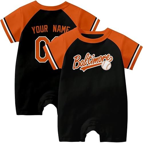KREDE Baby Clothes Unisex Bodysuit Custom Name and Number for Baby Boys